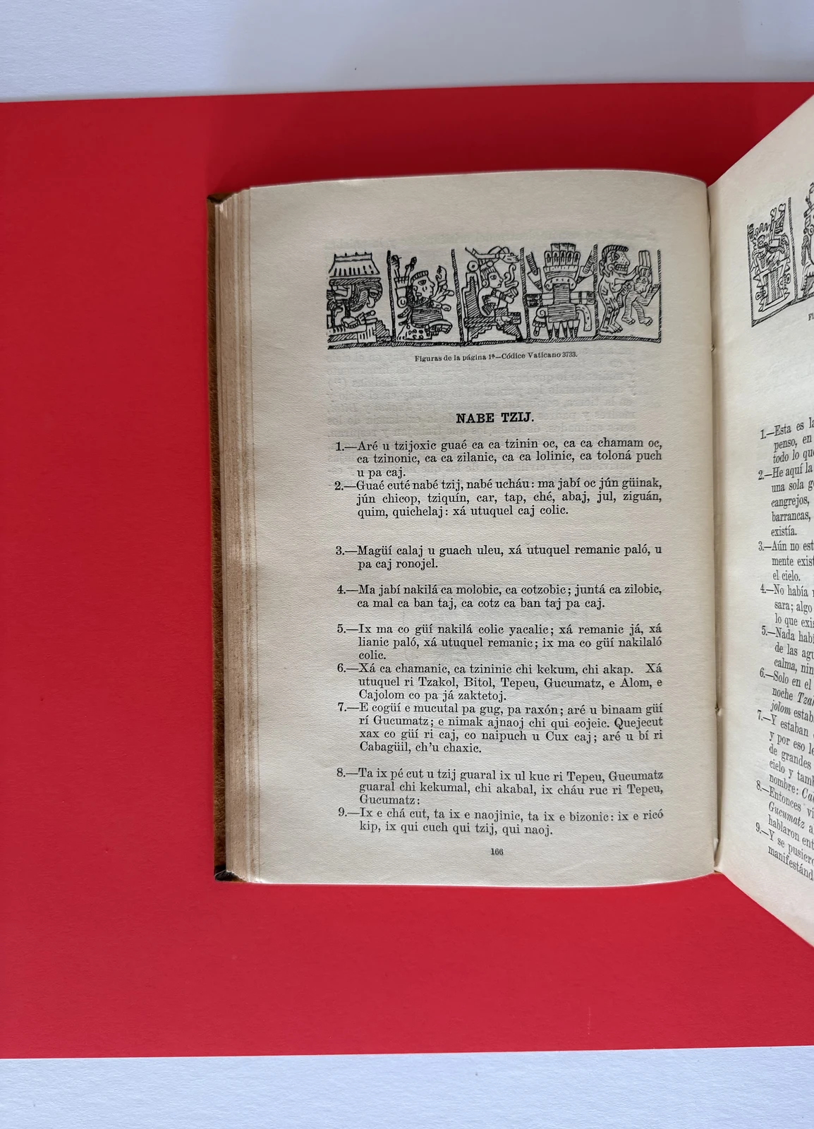 Physical collection copy photographed against a solid red background to permit precise, non-generative isolation of the original source page.